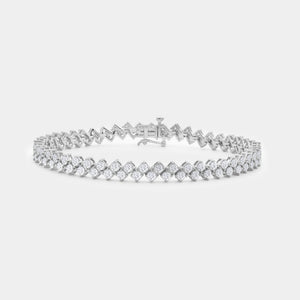 Gilded 5 Carat Lab-Grown Diamond Zigzag Fashion Bracelet