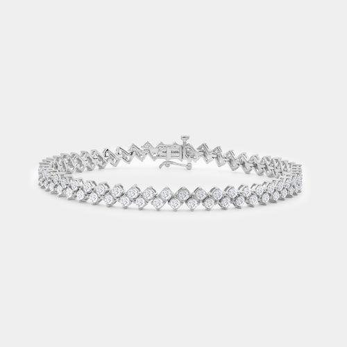 Gilded 5 Carat Lab-Grown Diamond Zigzag Fashion Bracelet