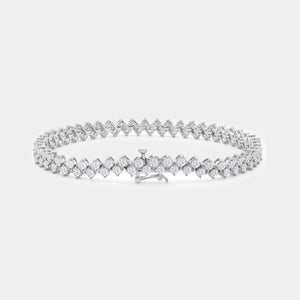 Gilded 5 Carat Lab-Grown Diamond Zigzag Fashion Bracelet