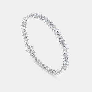 Gilded 5 Carat Lab-Grown Diamond Zigzag Fashion Bracelet