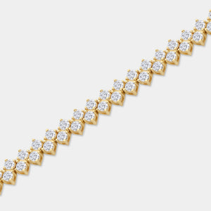 Gilded 5 Carat Lab-Grown Diamond Zigzag Fashion Bracelet