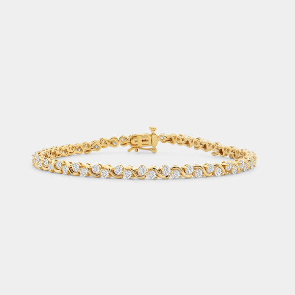 3 Carat Lab-Grown Diamond Swirl Fashion Bracelet — GILDED New York