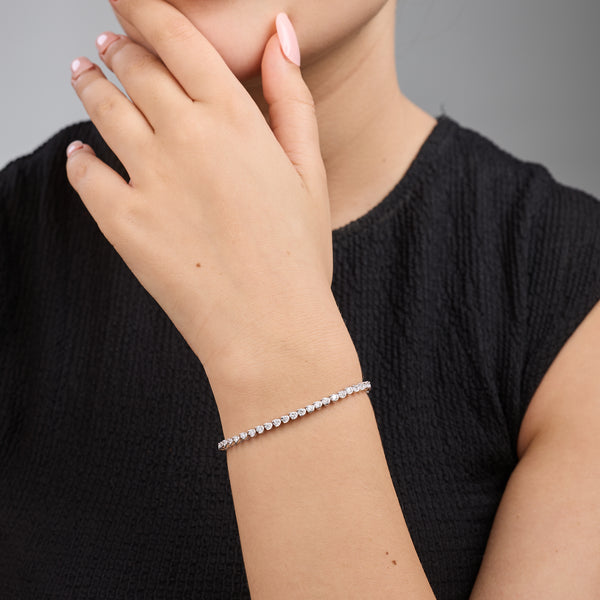 Gilded 3 Carat Lab-Grown Diamond Fashion Bracelet in a Crescent-Moon Setting
