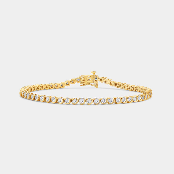 Gilded 3 Carat Lab-Grown Diamond Fashion Bracelet in a Crescent-Moon Setting