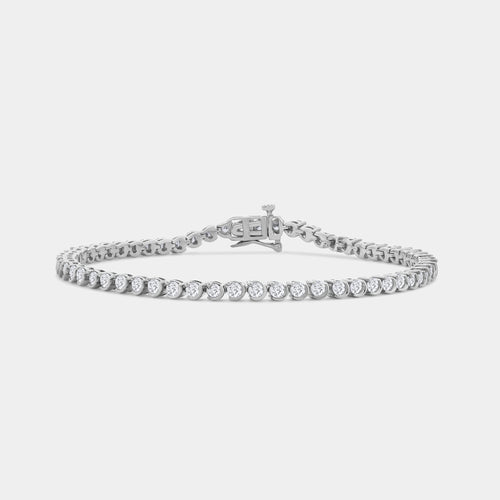 Gilded 3 Carat Lab-Grown Diamond Fashion Bracelet in a Crescent-Moon Setting