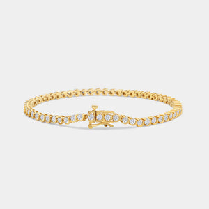 Gilded 3 Carat Lab-Grown Diamond Fashion Bracelet in a Crescent-Moon Setting