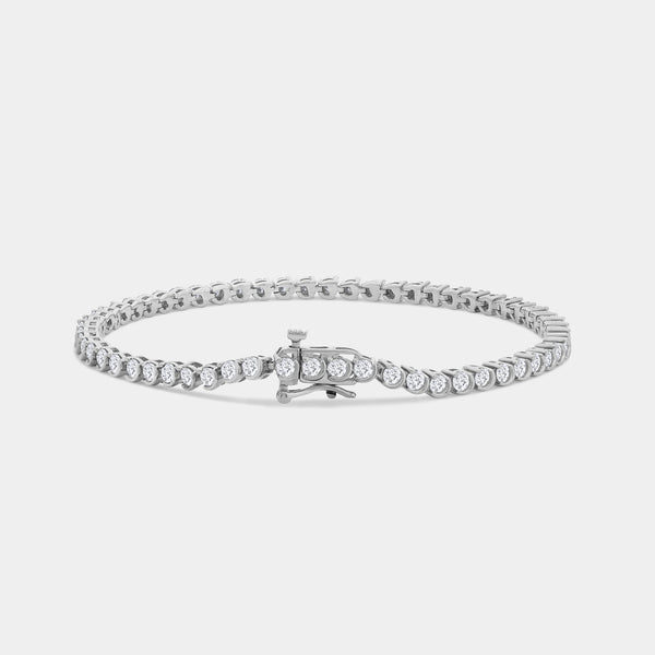 Gilded 3 Carat Lab-Grown Diamond Fashion Bracelet in a Crescent-Moon Setting