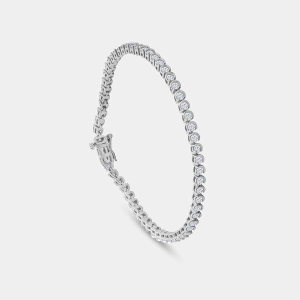 Gilded 3 Carat Lab-Grown Diamond Fashion Bracelet in a Crescent-Moon Setting
