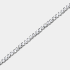 Gilded 3 Carat Lab-Grown Diamond Fashion Bracelet in a Crescent-Moon Setting