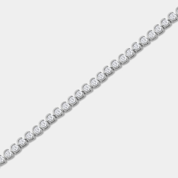 Gilded 3 Carat Lab-Grown Diamond Fashion Bracelet in a Crescent-Moon Setting