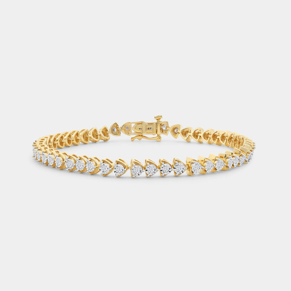 1 Carat Lab-Grown Fashion Bracelet with Heart-Shaped Motifs in an Illusion-Plate Setting — GILDED New York