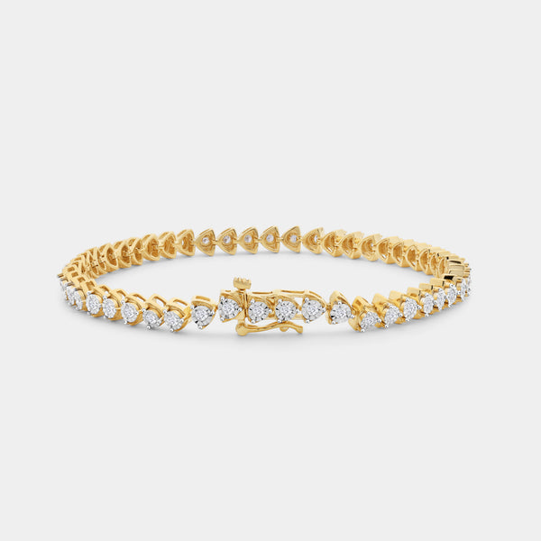 1 Carat Lab-Grown Fashion Bracelet with Heart-Shaped Motifs in an Illusion-Plate Setting — GILDED New York