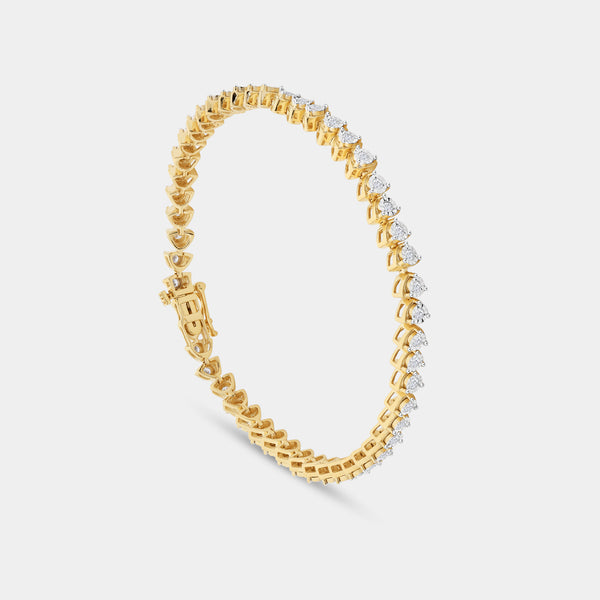 1 Carat Lab-Grown Fashion Bracelet with Heart-Shaped Motifs in an Illusion-Plate Setting — GILDED New York