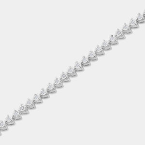 Gilded 1 Carat Lab-Grown Fashion Bracelet with Heart-Shaped Motifs in an Illusion-Plate Setting