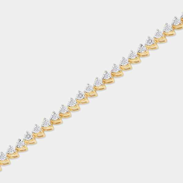1 Carat Lab-Grown Fashion Bracelet with Heart-Shaped Motifs in an Illusion-Plate Setting — GILDED New York
