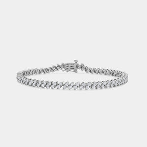 Gilded 3 Carat Lab-Grown Diamond Fashion Bracelet with Marquise-Shaped Composite Centers