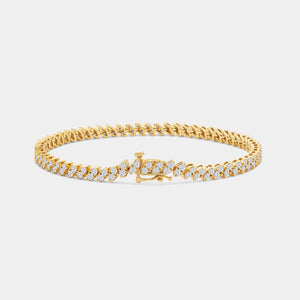 Gilded 3 Carat Lab-Grown Diamond Fashion Bracelet with Marquise-Shaped Composite Centers