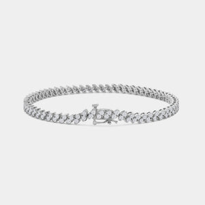 Gilded 3 Carat Lab-Grown Diamond Fashion Bracelet with Marquise-Shaped Composite Centers