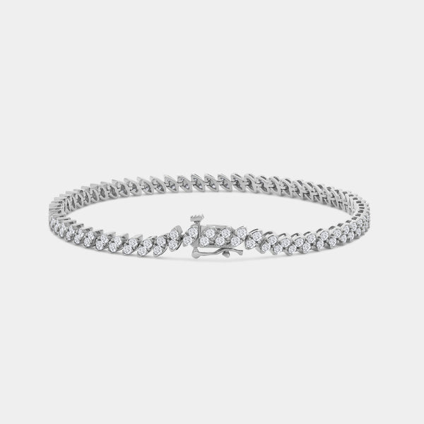 Gilded 3 Carat Lab-Grown Diamond Fashion Bracelet with Marquise-Shaped Composite Centers