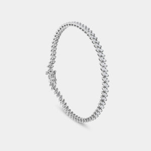 Gilded 3 Carat Lab-Grown Diamond Fashion Bracelet with Marquise-Shaped Composite Centers