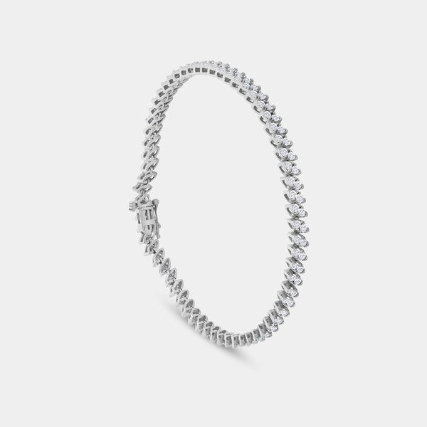 Gilded 3 Carat Lab-Grown Diamond Fashion Bracelet with Marquise-Shaped Composite Centers