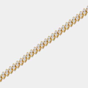 Gilded 3 Carat Lab-Grown Diamond Fashion Bracelet with Marquise-Shaped Composite Centers