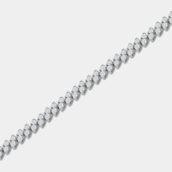 Gilded 3 Carat Lab-Grown Diamond Fashion Bracelet with Marquise-Shaped Composite Centers