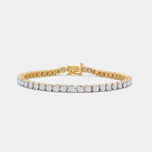 Gilded 5 Carat Lab-Grown Diamond Classic Bracelet with Four-Prong Illusion Settings