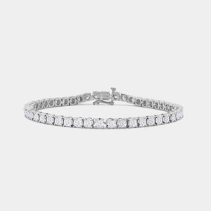Gilded 5 Carat Lab-Grown Diamond Classic Bracelet with Four-Prong Illusion Settings