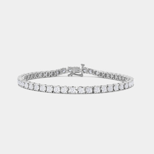 Gilded 5 Carat Lab-Grown Diamond Classic Bracelet with Four-Prong Illusion Settings