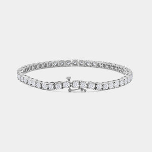 Gilded 5 Carat Lab-Grown Diamond Classic Bracelet with Four-Prong Illusion Settings