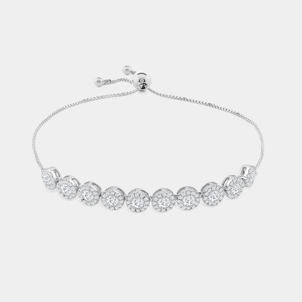 1 and 1/2 Carat Lab-Grown Diamond Bolo Bracelet — GILDED New York