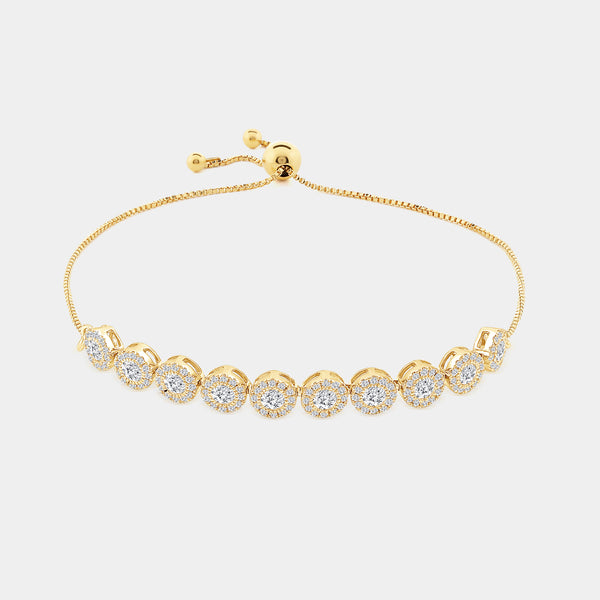 1 and 1/2 Carat Lab-Grown Diamond Bolo Bracelet — GILDED New York
