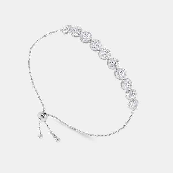 1 and 1/2 Carat Lab-Grown Diamond Bolo Bracelet — GILDED New York