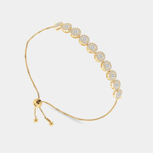 1 and 1/2 Carat Lab-Grown Diamond Bolo Bracelet — GILDED New York