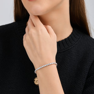 Gilded 4 Carat Lab-Grown Diamond Fashion Bracelet with Round-Shaped Centers in a U-Shaped Setting