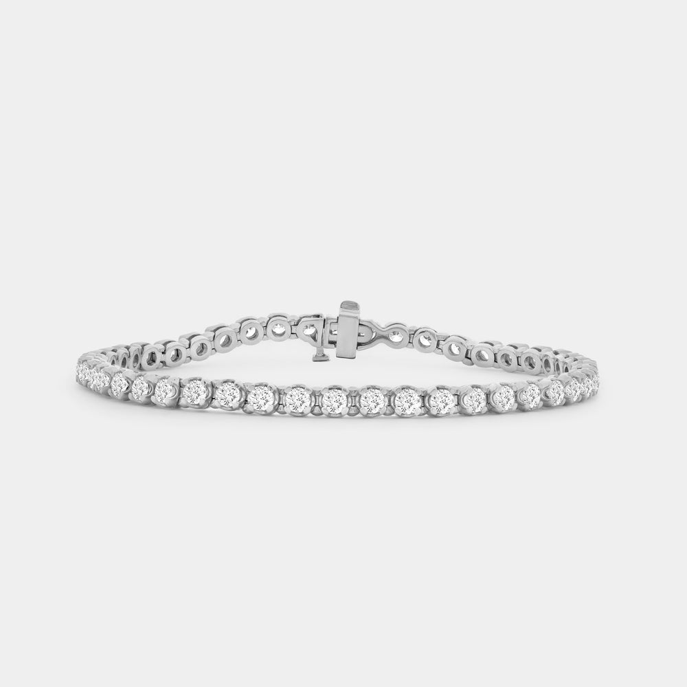 Gilded 4 Carat Lab-Grown Diamond Fashion Bracelet with Round-Shaped Centers in a U-Shaped Setting
