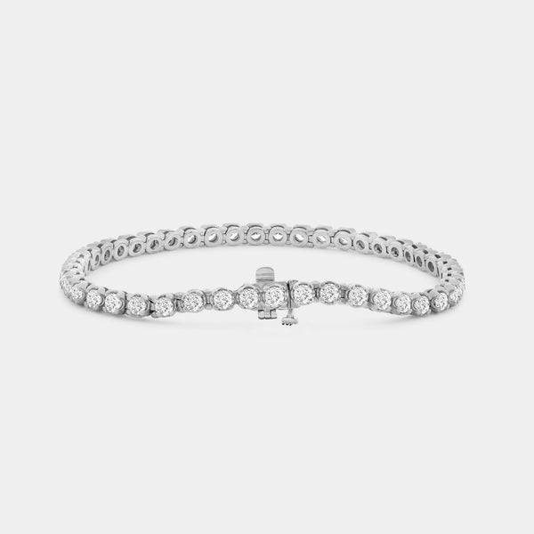 Gilded 4 Carat Lab-Grown Diamond Fashion Bracelet with Round-Shaped Centers in a U-Shaped Setting