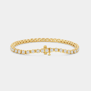 Gilded 4 Carat Lab-Grown Diamond Fashion Bracelet with Round-Shaped Centers in a U-Shaped Setting