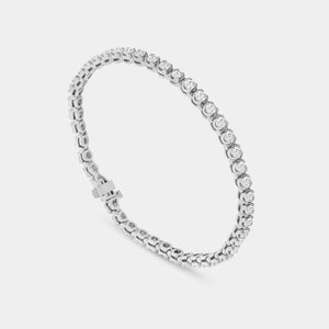 Gilded 4 Carat Lab-Grown Diamond Fashion Bracelet with Round-Shaped Centers in a U-Shaped Setting