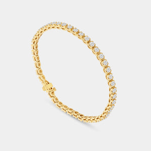 Gilded 4 Carat Lab-Grown Diamond Fashion Bracelet with Round-Shaped Centers in a U-Shaped Setting