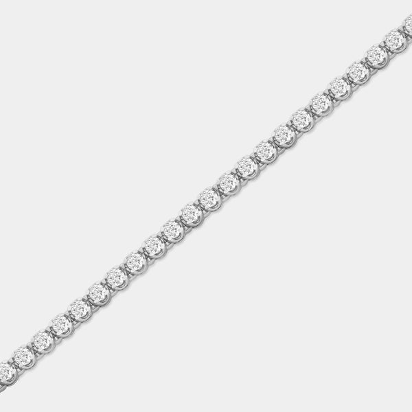 Gilded 4 Carat Lab-Grown Diamond Fashion Bracelet with Round-Shaped Centers in a U-Shaped Setting
