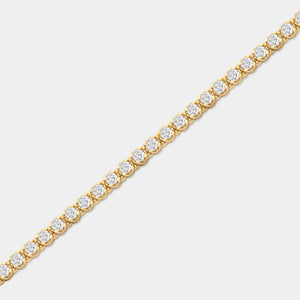 Gilded 4 Carat Lab-Grown Diamond Fashion Bracelet with Round-Shaped Centers in a U-Shaped Setting