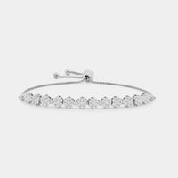 1 Carat Lab-Grown Diamond Bolo Bracelet with Blossom Motifs — GILDED New York
