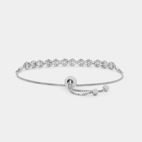 1 Carat Lab-Grown Diamond Bolo Bracelet with Blossom Motifs — GILDED New York