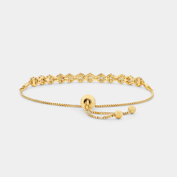 1 Carat Lab-Grown Diamond Bolo Bracelet with Blossom Motifs — GILDED New York