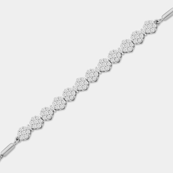 1 Carat Lab-Grown Diamond Bolo Bracelet with Blossom Motifs — GILDED New York