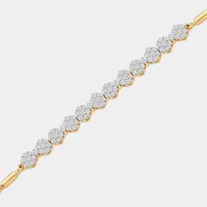 Gilded 1 Carat Lab-Grown Diamond Bolo Bracelet with Blossom Motifs