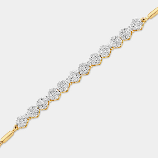 1 Carat Lab-Grown Diamond Bolo Bracelet with Blossom Motifs — GILDED New York
