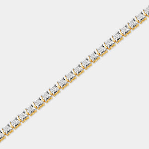 Gilded 1 Carat Lab-Grown Diamond Classic Bracelet with Four-Prong Illusion Settings